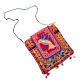 Pink Ethnic Cotton Crossbody Bag with Bird Motif & Mirror Work - Jaipuri Handmade Embroidered Sling Bag